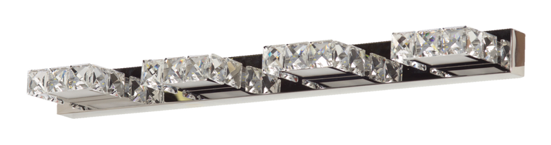 CANVAS Isabella 4-Light Crystal Design LED Vanity Light Fixture, Chrome M0