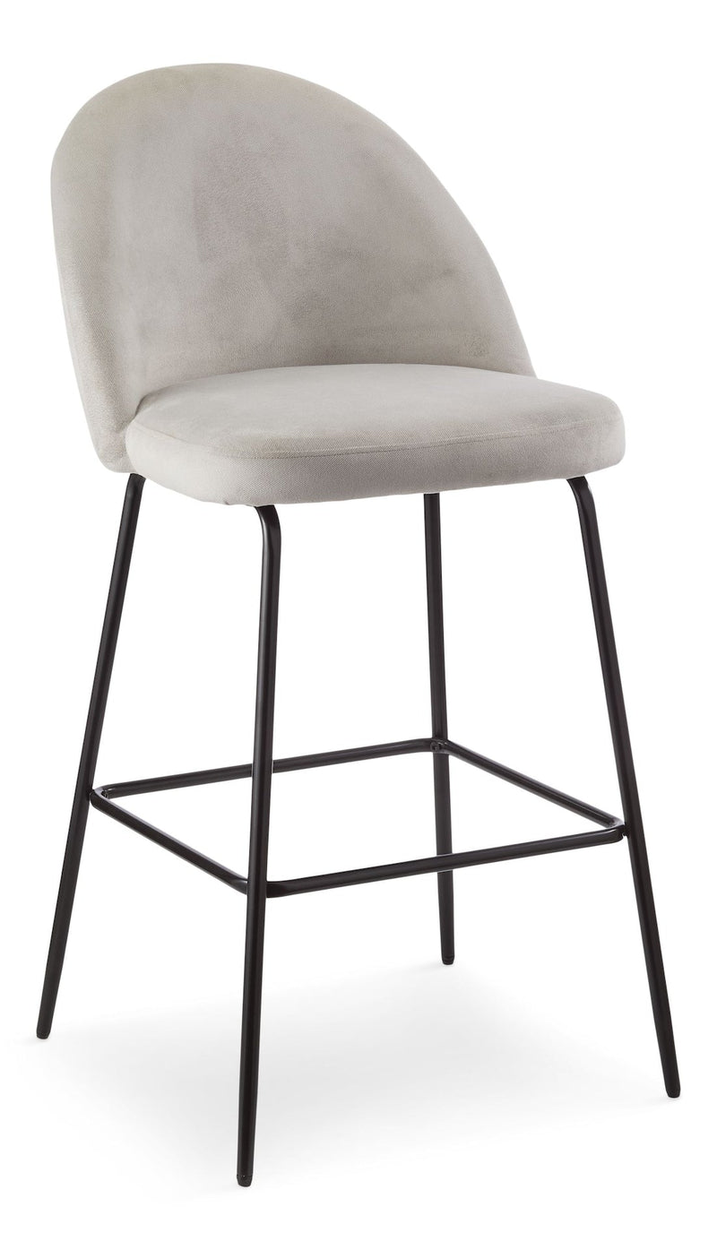 Canvas Koen Bar Elegant Counter Stool with Footrest, Grey W8