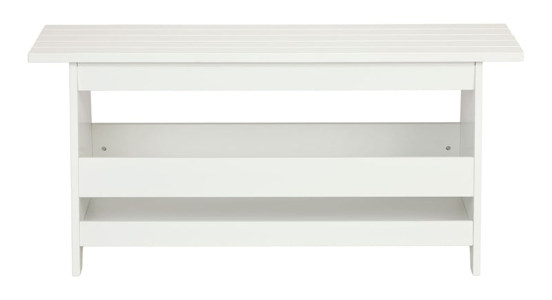 Canvas Kya Wooden Entryway Bench with Storage Rack, White Q7