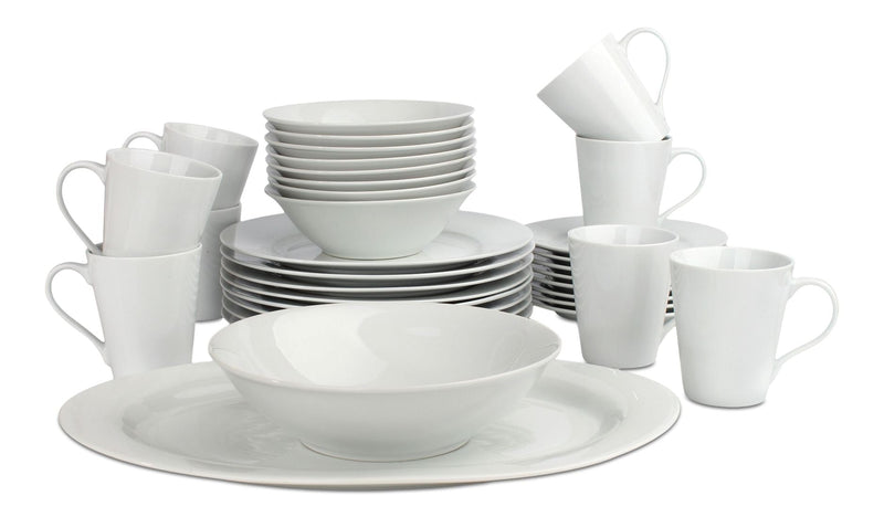 CANVAS Lauren 34pc Porcelain Dinnerware Set, Serves 8, White X8