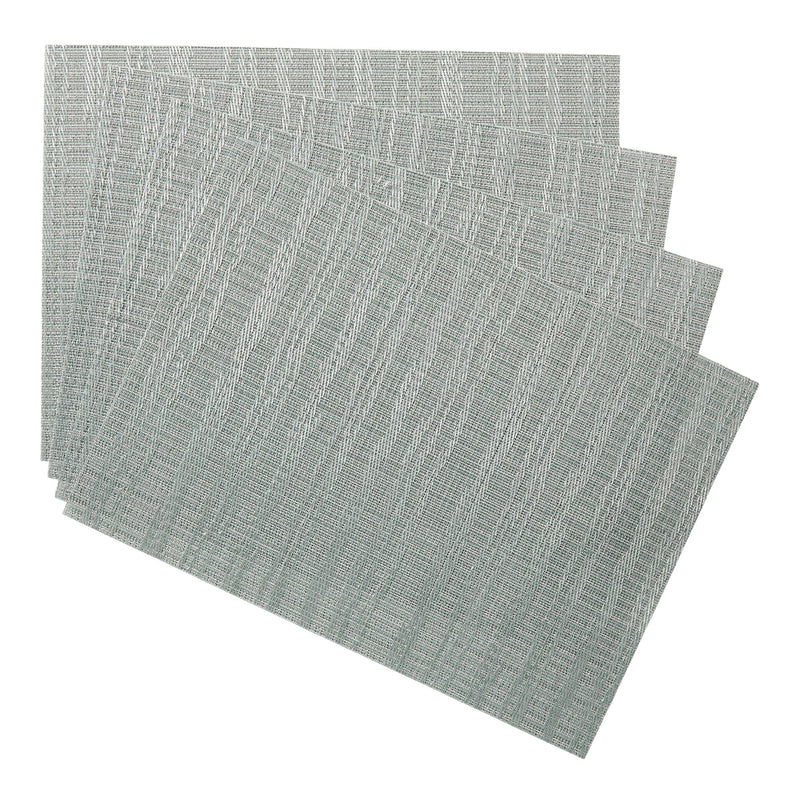 CANVAS Lurex Rectangle Textilene Woven Placemat, Sage, 13-in x 18-in, 4-pk M4
