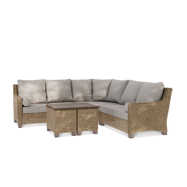 CANVAS Moraine All-Weather Wicker Outdoor/Patio Sectional Set, UV-Resistant Cushions, 5-pc E1