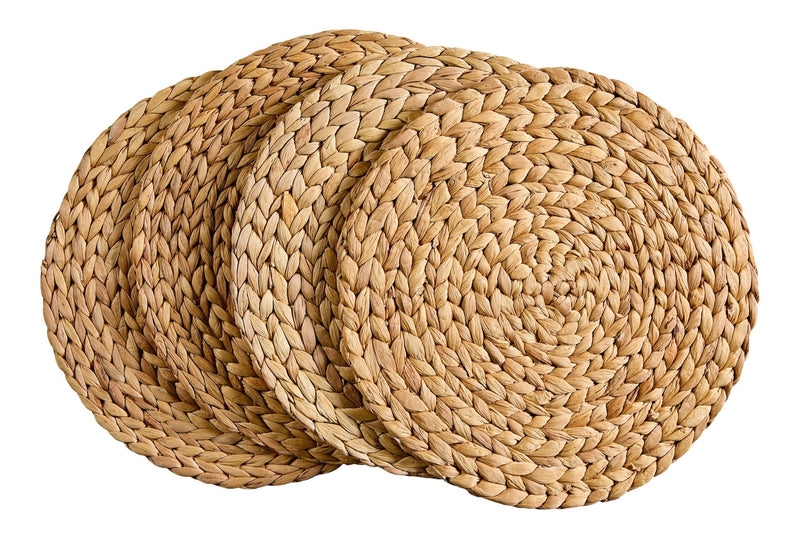 CANVAS Natural Round Paper Placemat/Charger, Beige, 4-pk D8