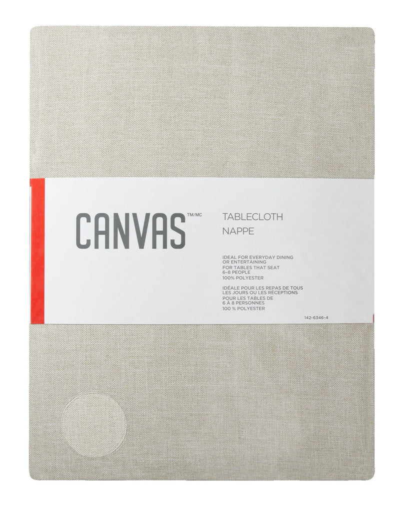 CANVAS Oatmeal Table Cloth, 60 x 84-in E6