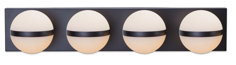 Canvas Orion 4-Light Vanity with Acrylic Glass, Black, 25-in P7