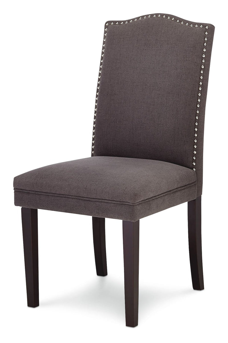 CANVAS Regent Nailhead Upholstered Dining Chairs with Solid Wood Legs (2-Piece Set), Grey I7