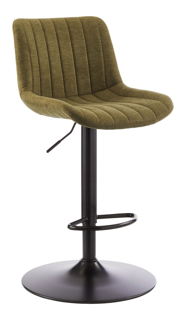 Canvas Rory Adjustable Height Gas-Lift Swivel Bar Stool, Green Z2