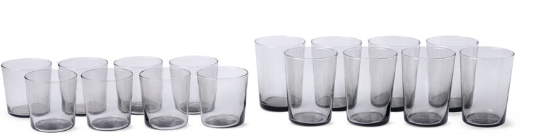 CANVAS Smoked Glassware Tumbler Set, 13 oz & 19 oz, 16-pc P0