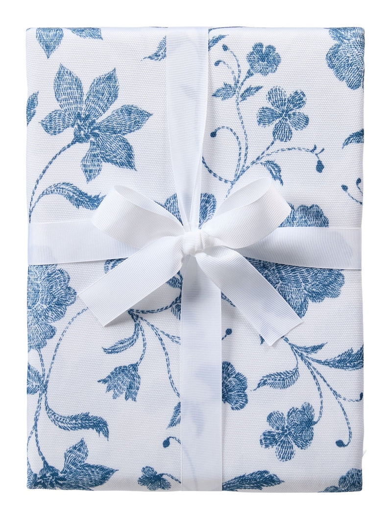 CANVAS Spill Resistant Floral Print Table Cloth, Blue/White, 60-in x 104-in C6