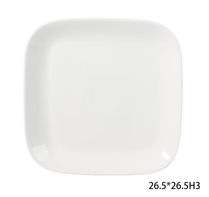 CANVAS Square Stoneware Dinner Plate, 10-in, White Y8
