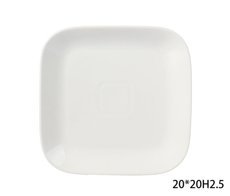 CANVAS Square Stoneware Side Plate, 8-in, White L8