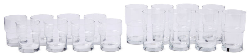 CANVAS Stacking Glassware Tumbler Set, 12 & 16 oz, 16-pc T3