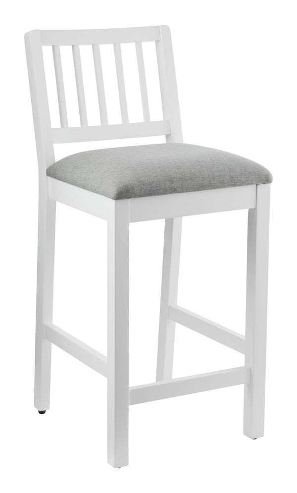 Canvas Theo Wooden Counter Stool with Footrest, White L4