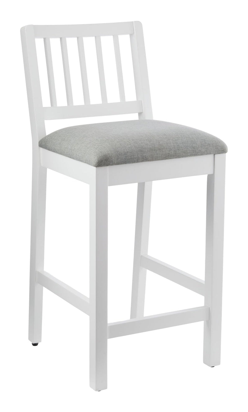 Canvas Theo Wooden Counter Stool with Footrest, White L4