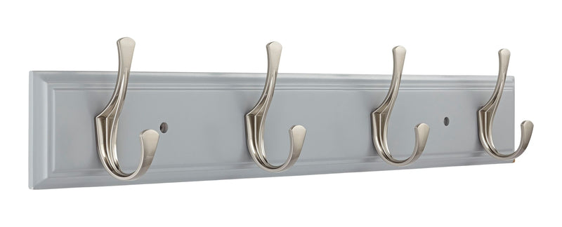 CANVAS Voisin Stainless Steel 4-Hook Rail, Flint Grey, 27-in A5