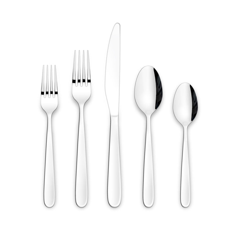 CANVAS Wembury Scoop Handle Flatware Set, Stainless Steel, Serves 10, 50-pc T8