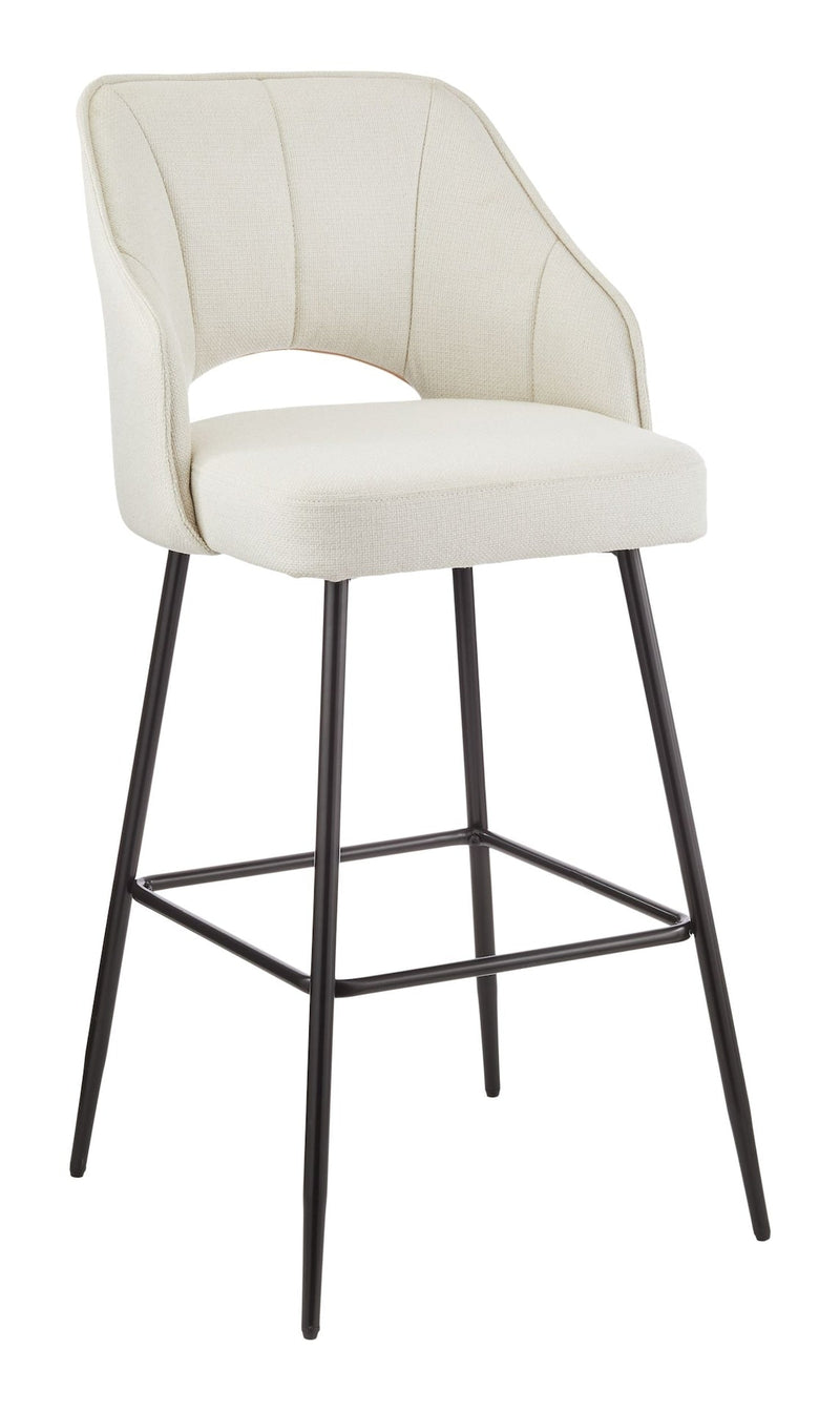Canvas Yael Elegant Elevated Bar Stool with Back Rest, Creme N5