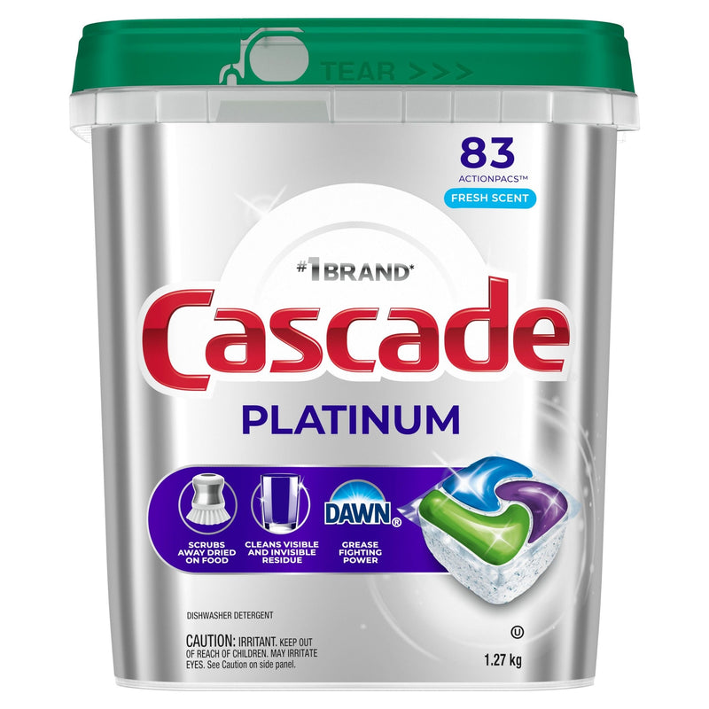 Cascade Platinum ActionPacs Fresh Dishwasher Pods, 83-ct V8