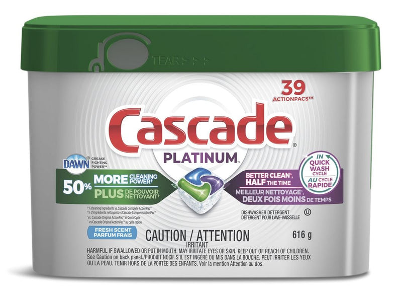 Cascade Platinum Dishwasher Detergent Pods, Fresh, 39-pk E5