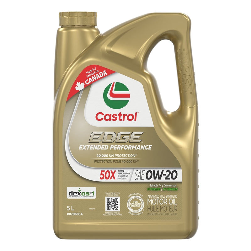Castrol EDGE Extended Performance 0W20 Synthetic Engine/Motor Oil, 5-L V9