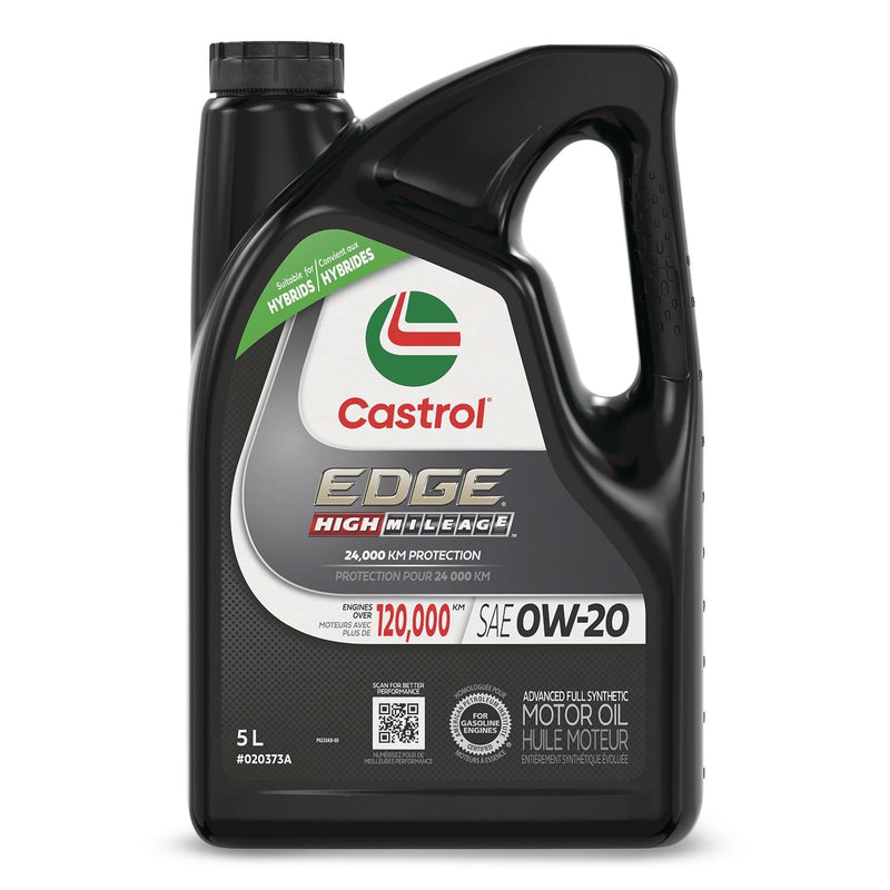 Castrol EDGE High Mileage 0W20 Synthetic Engine/Motor Oil, 5-L H4