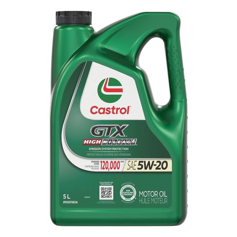 Castrol GTX High Mileage 5W20 Conventional Engine/Motor Oil, 5-L O4