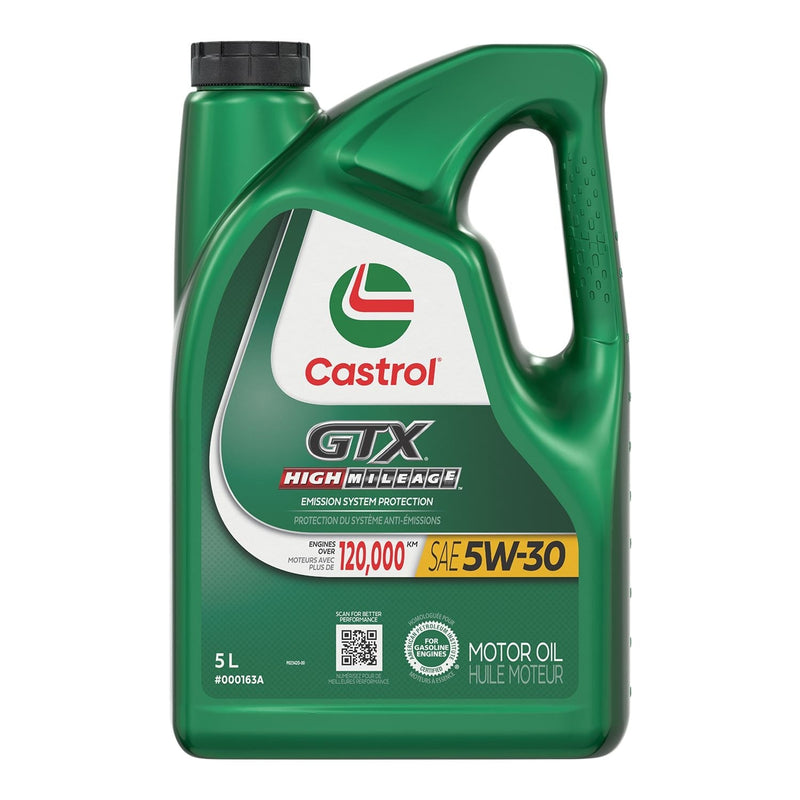 Castrol GTX High Mileage 5W30 Conventional Engine/Motor Oil, 5-L B7