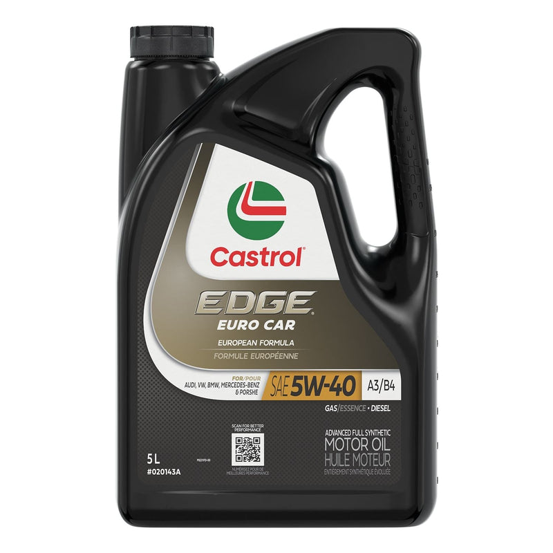 CastrolEDGE Euro A3/B4 5W40 Advanced Synthetic Engine/Motor Oil, 5-L V9