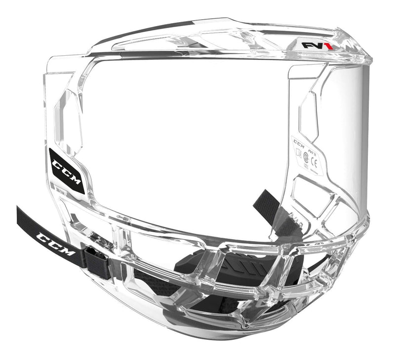 CCM FV1 Full Hockey Helmet Mask/Shield/Bubble, Junior, Clear Z1