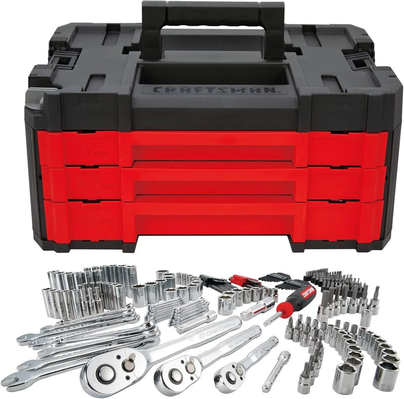 262-Piece Mechanic Tool Set, Master Socket Set with 3-Drawer VERSASTACK Tool Box, SAE/Metric Set (CMMT45309) H2