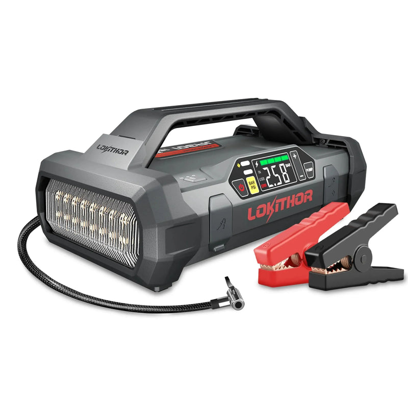 Starter with Air Compressor, 1500Amp 12V Portable Car Battery Booster Pack for Upto 7.0L Gas or 4.5L Diesel, 150 PSI Tire Inflator with Digital Screen, 24 Months Ultra-Long Standby Y3