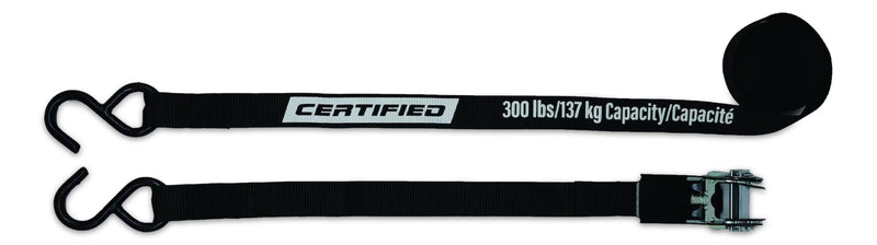 Certified 900-lb Ratchet Standard-Duty Tie Down Strap, 1-in x 15-ft, 1-pk J0