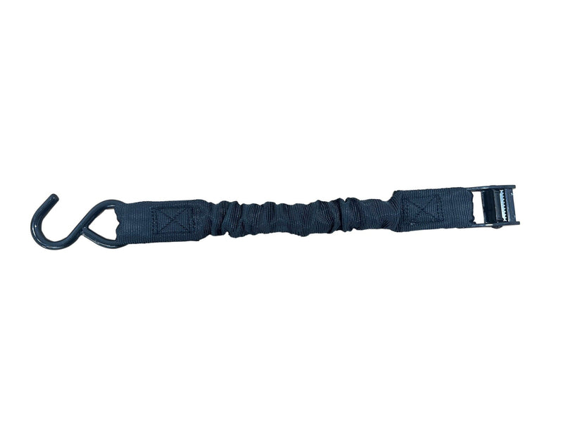 Certified Bungee Cam-Buckle Tie-Down, 600-lb Break Strength, Black, 8-ft, 2-pk P5