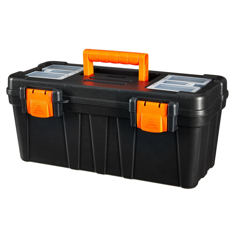 Certified Portable Plastic Tool Box with Removable Tray, 17-in X2
