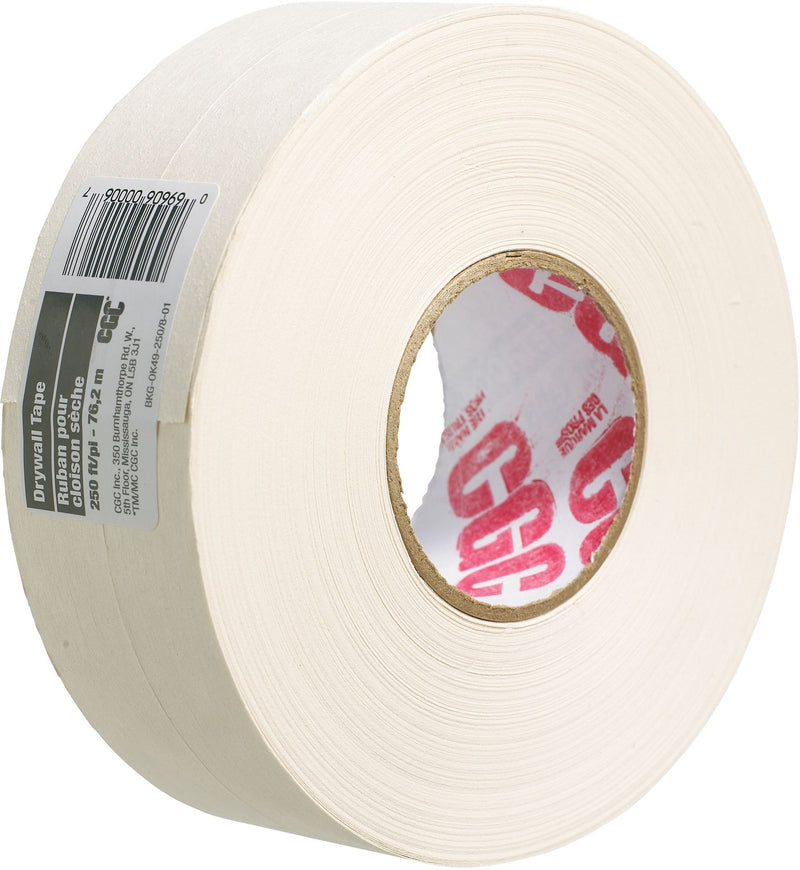CGC Drywall Paper Joint/Wallboard Tape Pre-Creased, Superior Bond, White, 2-1/16-in x 250-ft A7