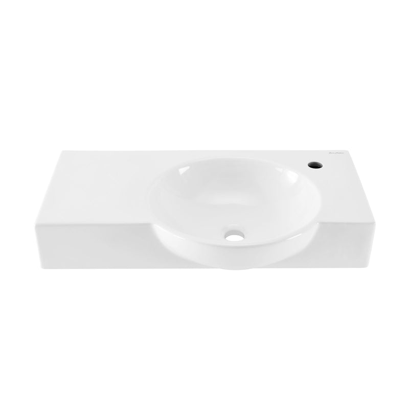 Chateau Right Side Faucet Wall-Mount Bathroom Sink, 30-in N8