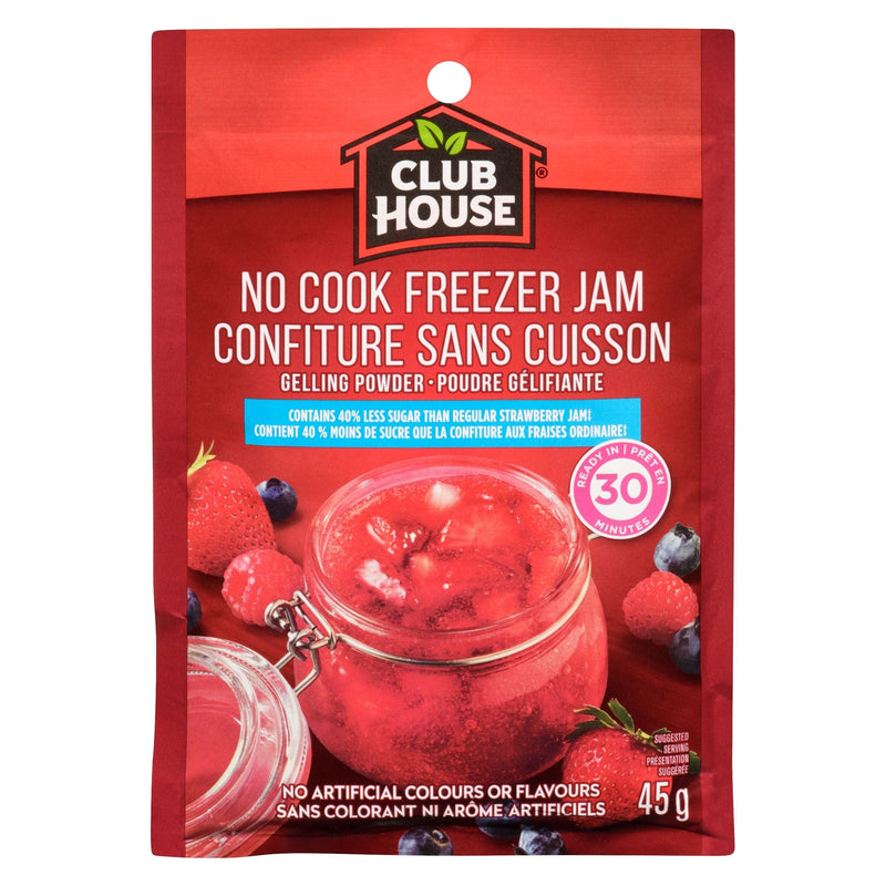 Club House No Cook Strawberry Freezer Jam, Reduced Sugar Recipe, 45-g K6