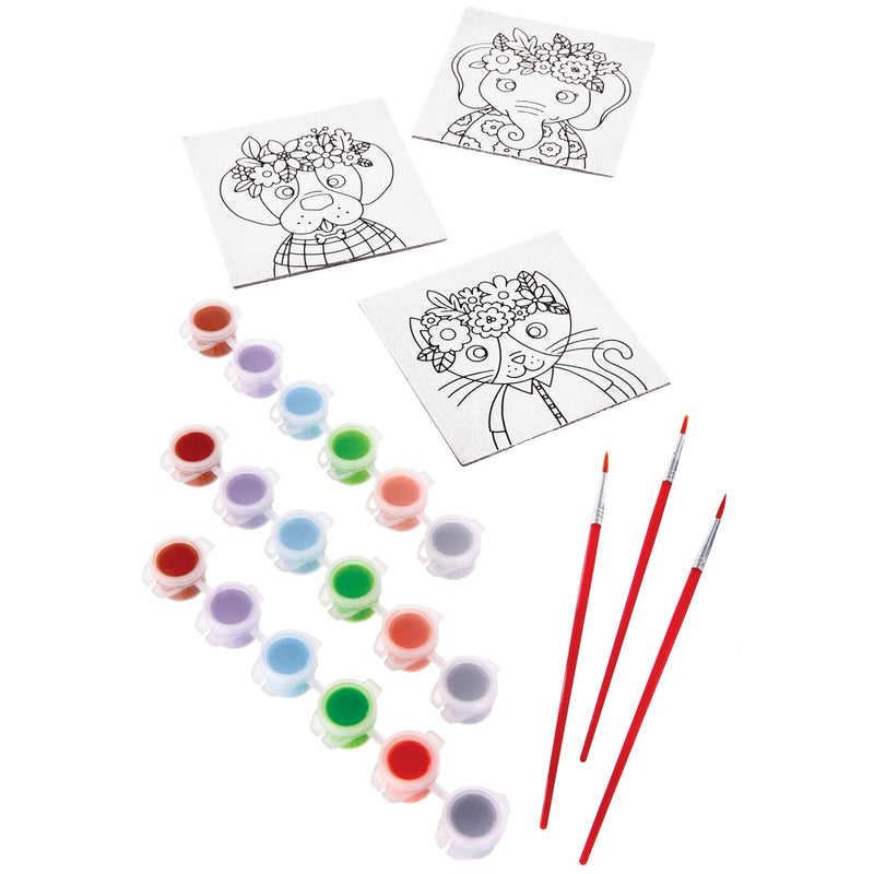 Colour Your Own Canvas Animal Set, 8-ct W1
