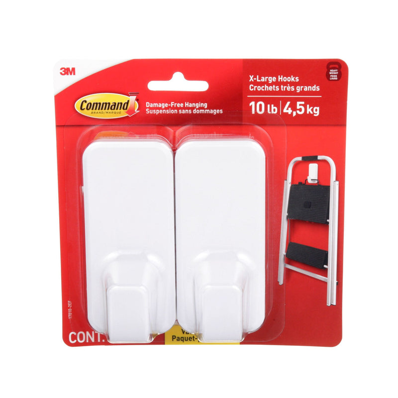Command 10-lb Jumbo Hook Value Pack, 17010-2EF | 2 Hooks, 6 Strips per Pack W0