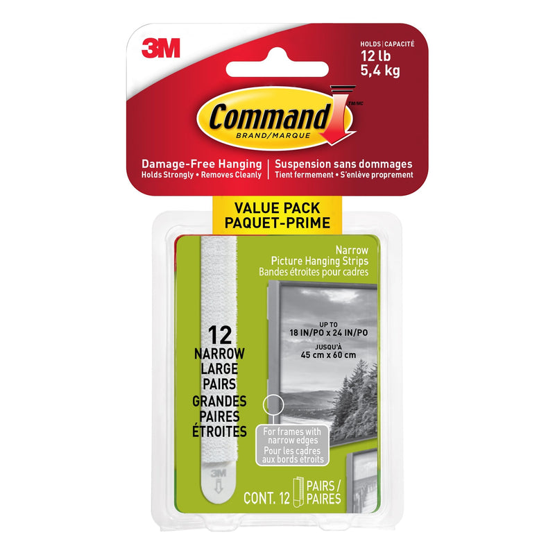 Command 12-lb Narrow Picture Hanging Strips Value Pack I2