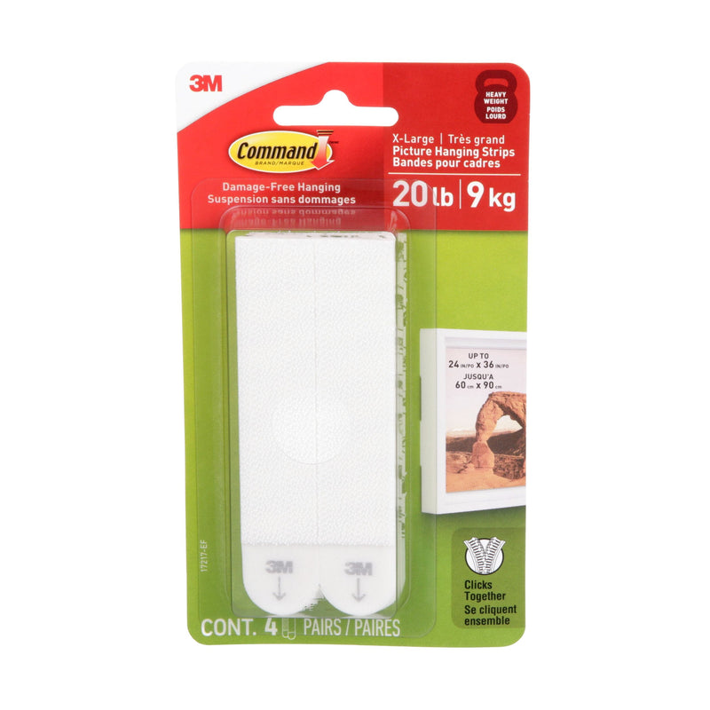 Command 20-lb White Picture Hanging Strips, Pairs, X-Large Strips U6