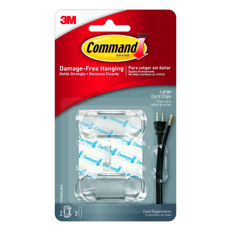 Command Clear Cord Clips, Clear N0