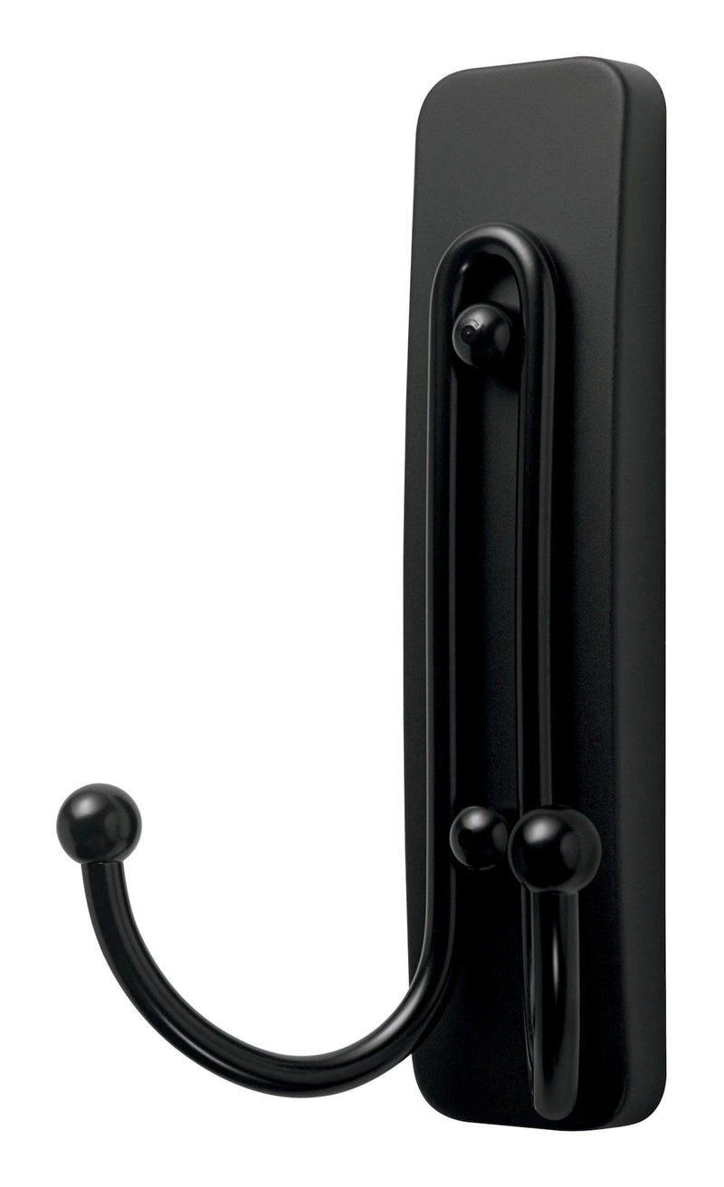 Command Large Double Hook with Adhesive Strips, Matte Black, 4-lbs, 1 Strip per Pack E4