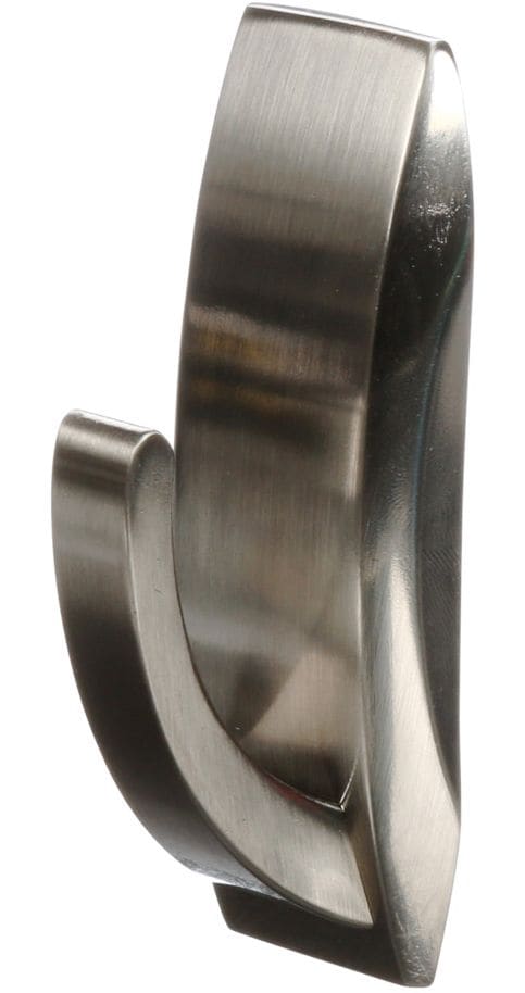 Command Large Elegant Decorative Metallic Hook with Adhesive Strips, Brushed Nickel, 5-lbs, 2 Strips Per Pack Y9