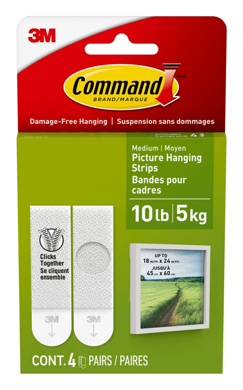 Command Medium Adhesive Picture Hanging Strips, White, 9-lbs, 3 Strips per Pack P5