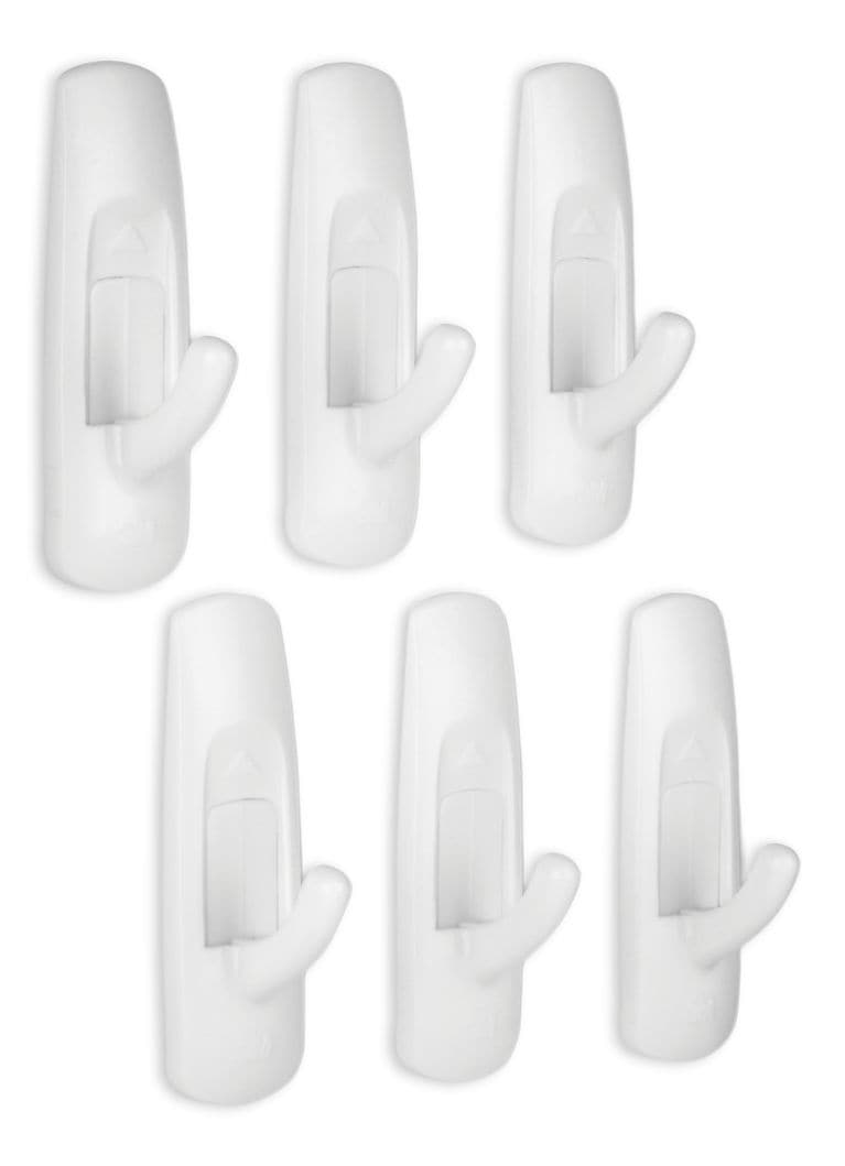 Command Medium Utility Hooks in Reclosable Package, Adhesive, No Surface Damage, 3-lb, 6 Strips per Pack T1