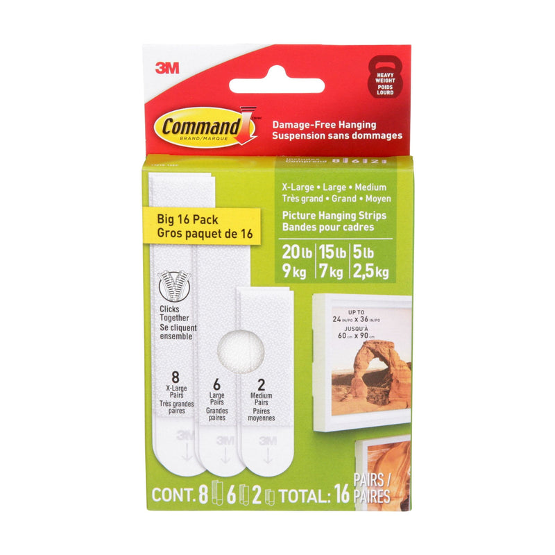 Command White Picture Hanging Strip Mixed Pack, 17218-16EF | 16 Pairs L4
