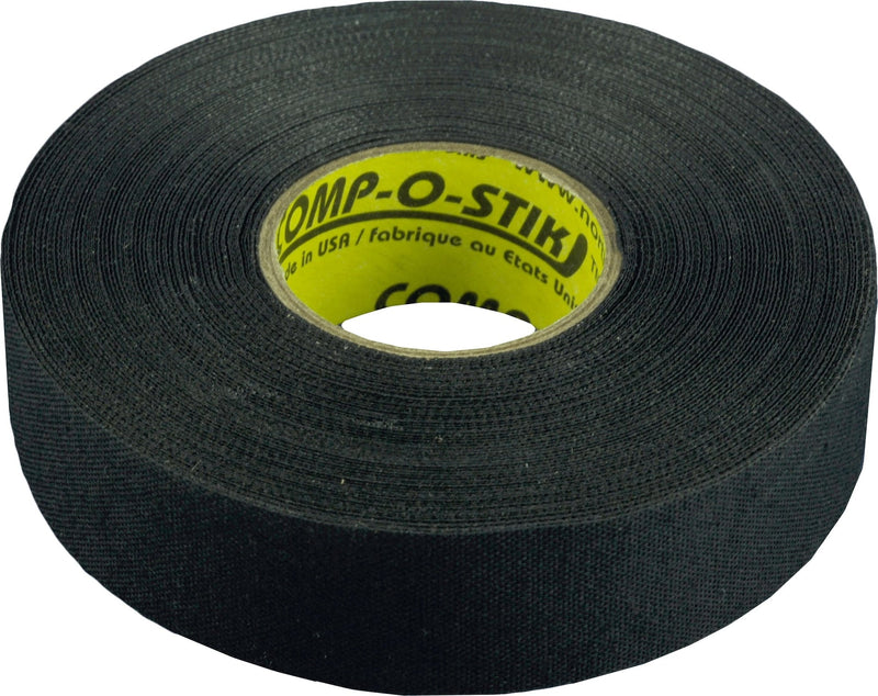 Comp-o-stik Cloth Hockey Stick Tape, Black, 24-mm x 15-m, 4-pk J2