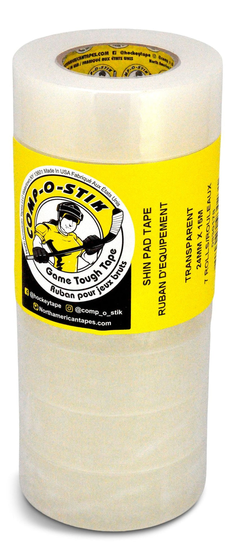 Comp-o-stik or Renfrew Water Resistant Hockey Tape, Clear, 7-pk H1