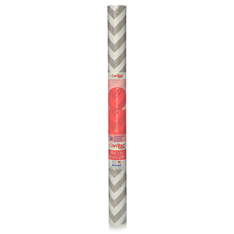 Con-Tact Creative Covering Removable Adhesive Shelf/Drawer Liner, Chevron, 18-in x 9-ft T3